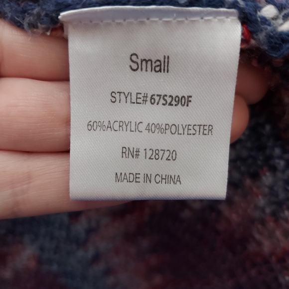 Quinn Southwest Boho Bohemian Open Front Oversize Cardigan Sweater Small - Picture 4 of 5